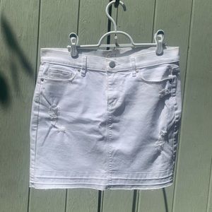 White jean skirt